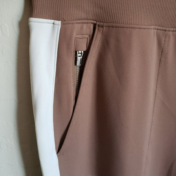 Athleta Brown Wide Leg Pants with White Stripe - Picture 9 of 14